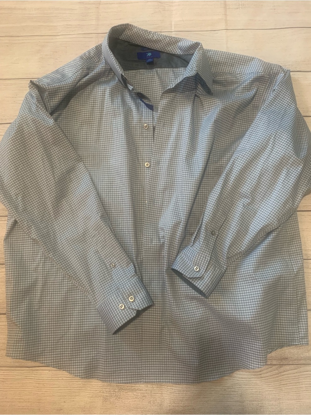 Egara Light Blue Micro-Check Dress Shirt